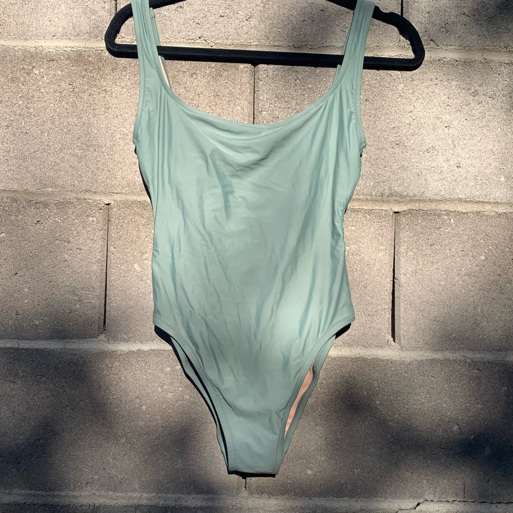 Madewell teal/Sage One-piece swimming suit NWT